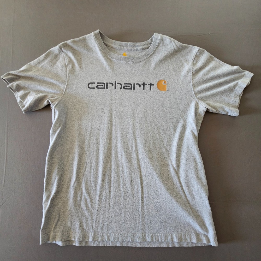 Carhartt Men’s Heather Gray Relaxed Fit Short Sleeve T-Shirt Sz L Work Wear
