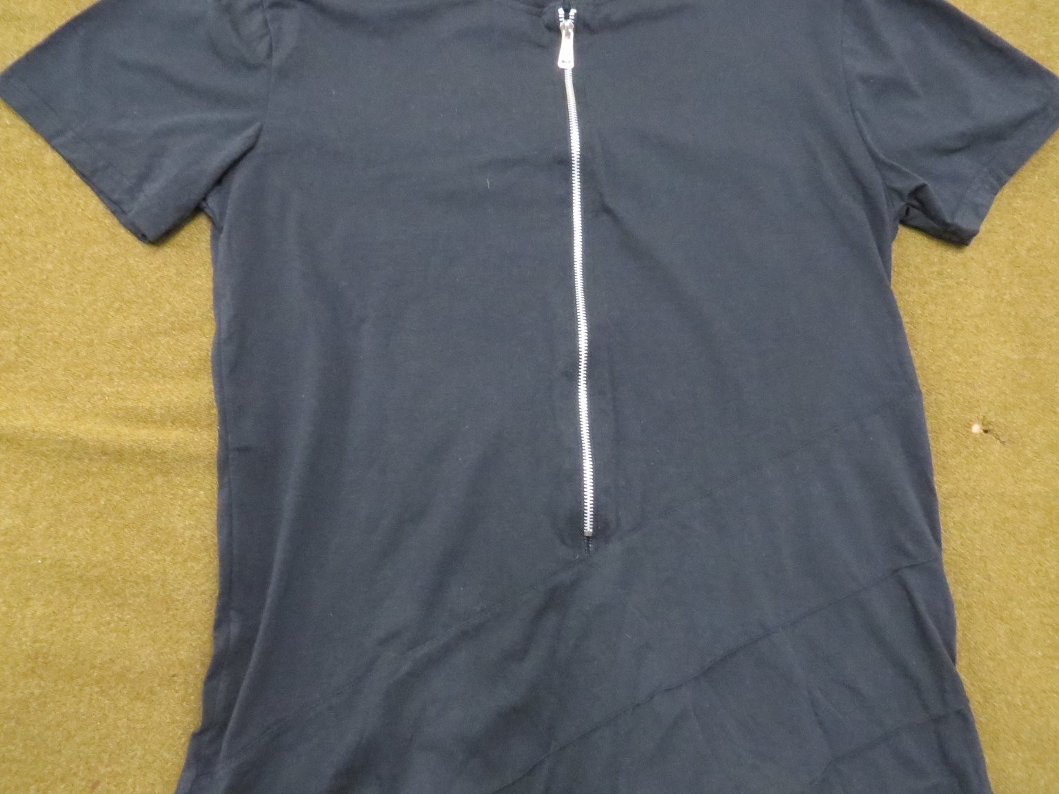 TRILLNATION Men's Gray XL Zipper T-Shirt Asymmetrical Hem Stretch Cotton Blend gallery