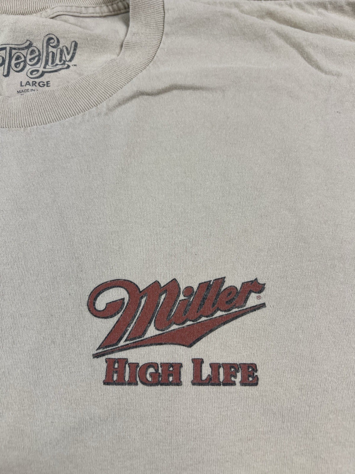 Tee Luv Miller High Life Tan T Shirt Size Large gallery