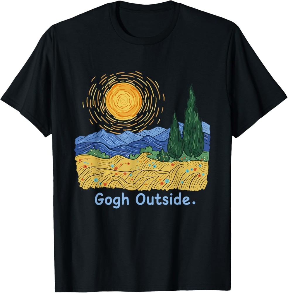 Gogh Outside Starry Night Nature Lover Inspirational Artist T-Shirt