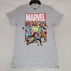 MARVEL COMICS Shirt Mens Small Gray Golden Age Avengers Casual Hulk Thor NWT
