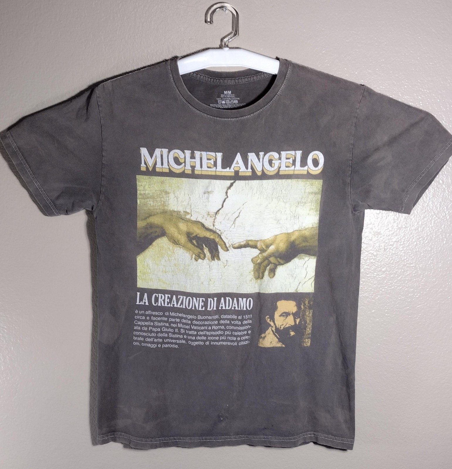 Michelangelo graphic T-Shirt size medium vintage basquiat Classic Art gallery