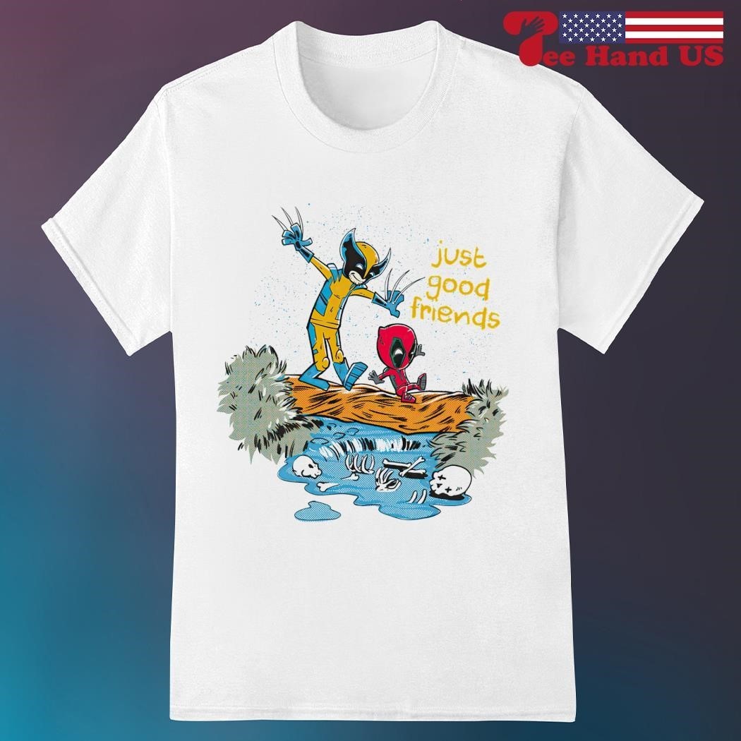 Wolverine and Deadpool x Calvin and Hobbes just good friends shirt (S-5XL)