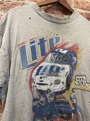 NASCAR Rusty Wallace Vintage Thrashed Tshirt Welder Worn & Stitch Repair SEE PIC