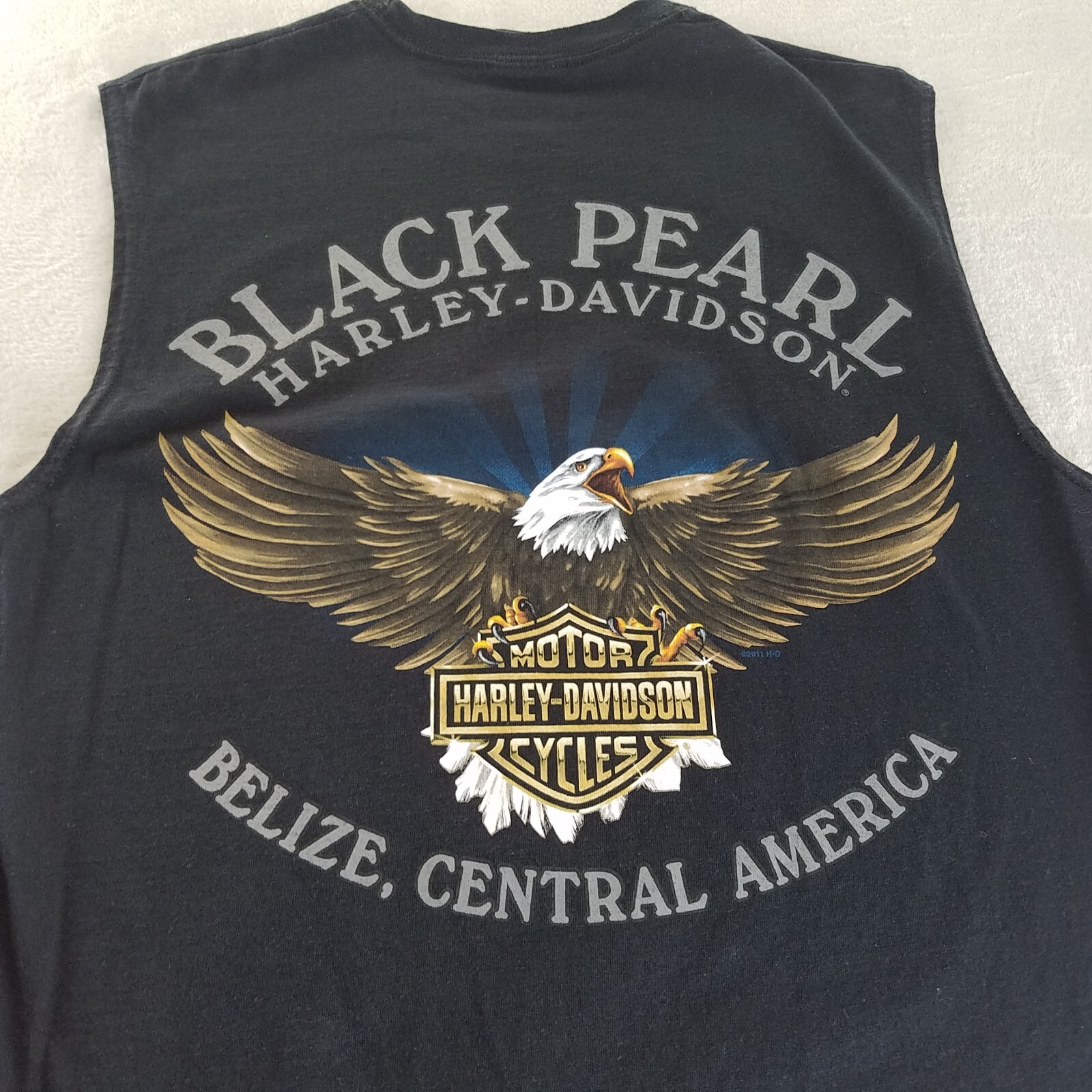 Mens Harley Sleeveless Graphic T Shirt Black Bad Attitude - See Measurements gallery
