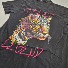 Switch Remarkable Shirt Mens XL Extra Large Black Embroidered Lion Tiger