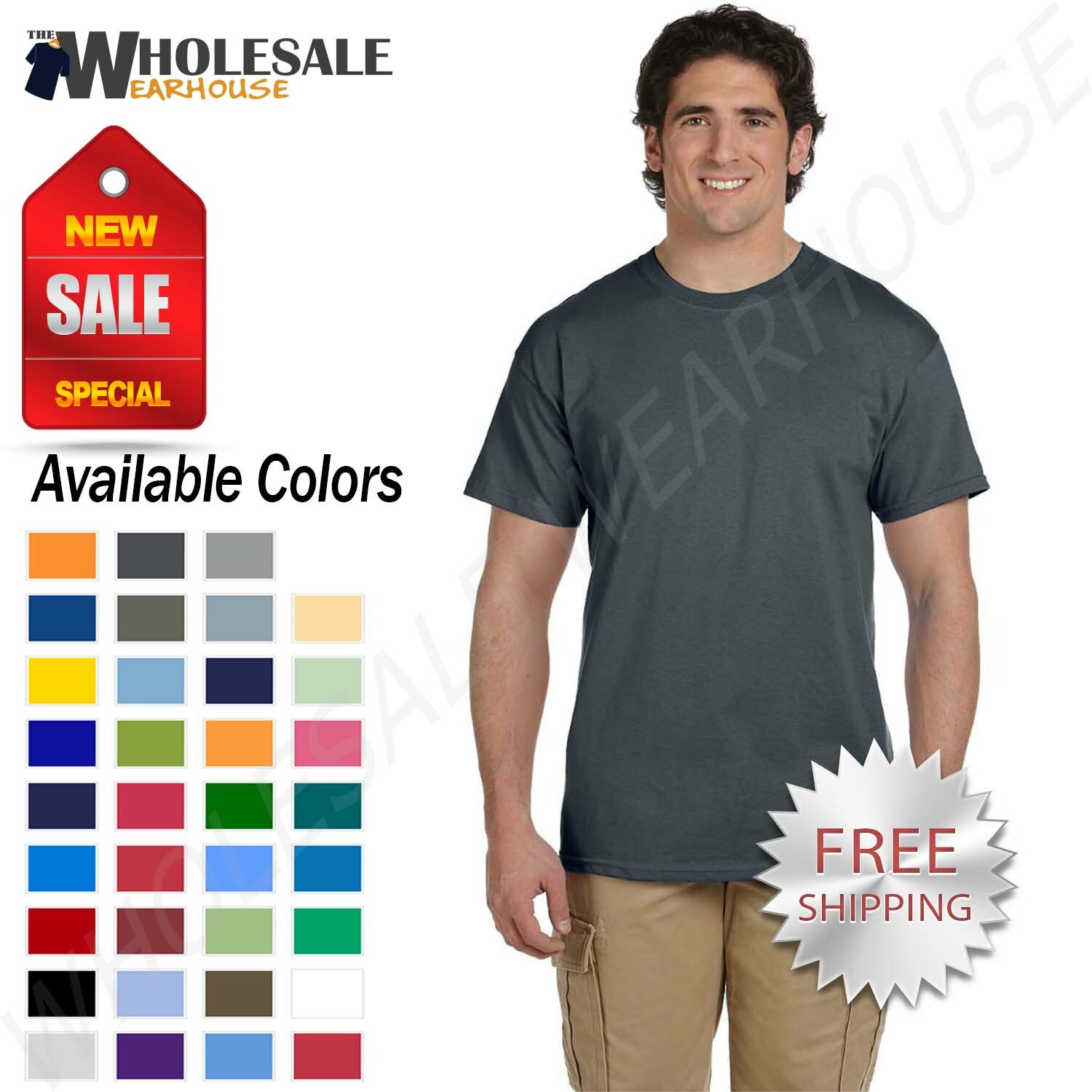 Gildan Mens Short Sleeves Heavy Weight Cotton 6 oz S-5XL T-Shirt M-G200 gallery