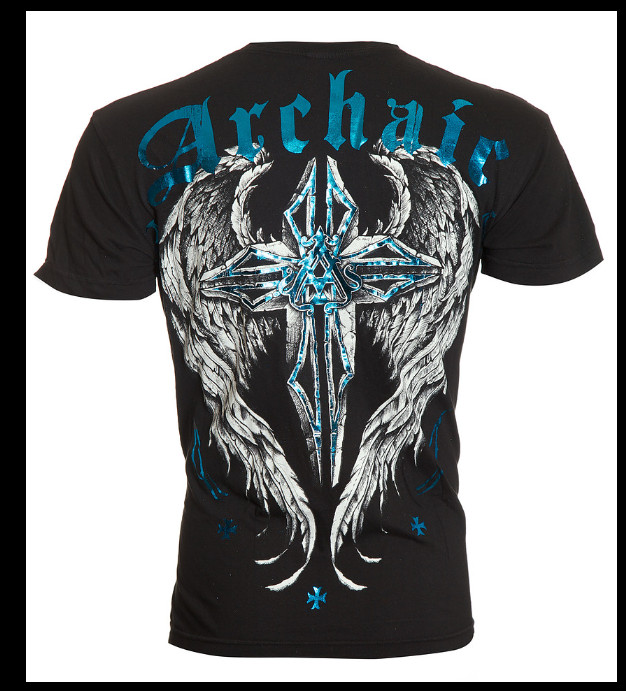 ARCHAIC by AFFLICTION Black FERAL Short Sleeve Slim Fit Y2K T-shirt NWT gallery