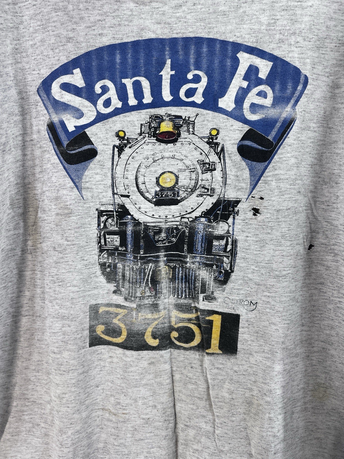 Vintage 90s Santa Fe 3751 Steam Locomotive T-Shirt XL Murina Train Single Stch gallery