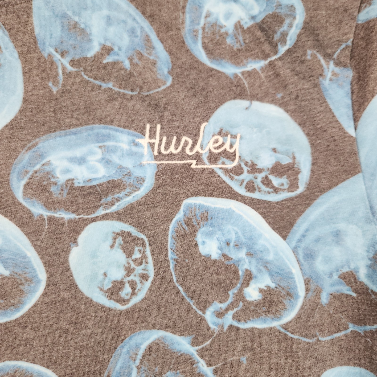 Hurley Jelly Fish Sublimated Shirt All Over Print Ultra Soft Men's Medium Surf gallery