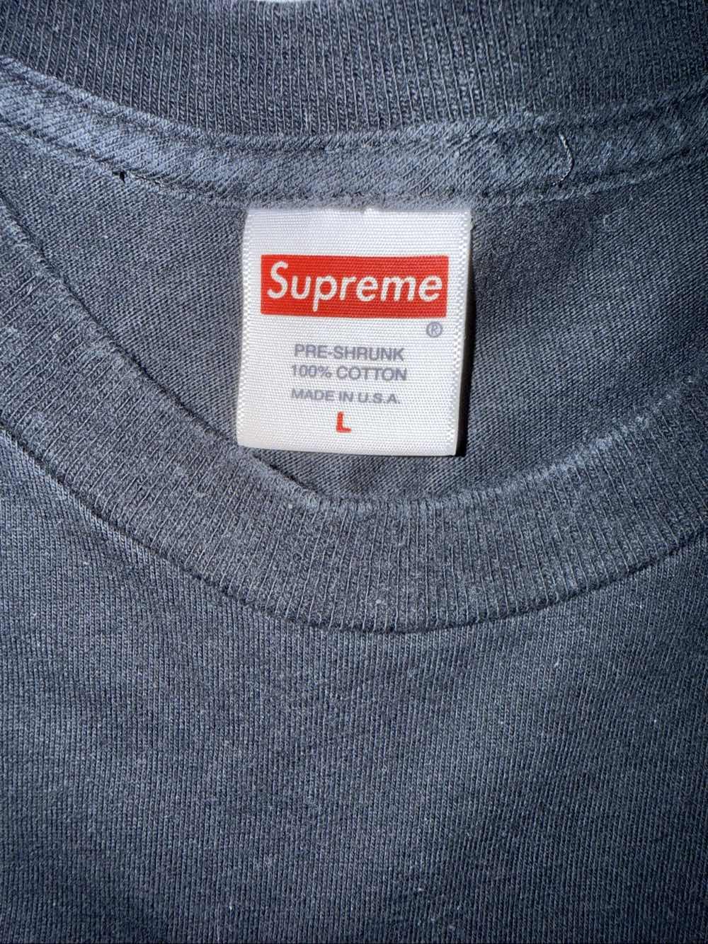 Supreme Logo Stripe SS Tee Black Mens gallery