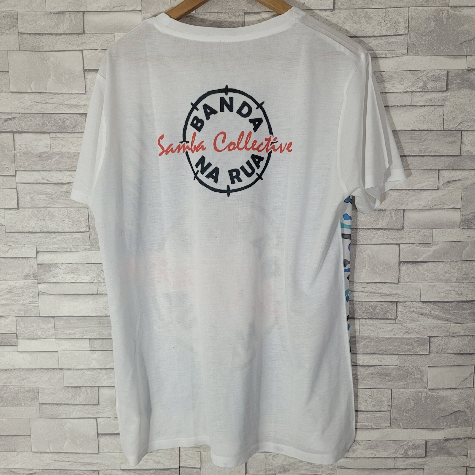Mens BANDA NA RUA T Shirt Top Medium SAMBA HONLEY White gallery