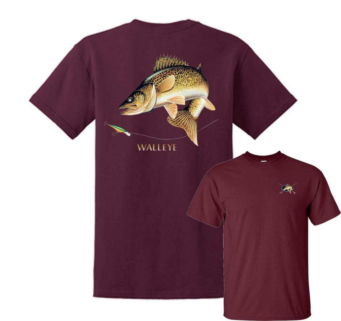 Walleye Fishing T-Shirt Walleye Fish Chasing Lure Tee gallery
