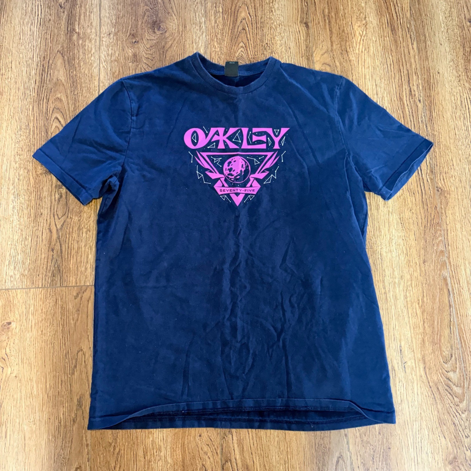 Oakley Lunaformic Tee Shirt Purple Navy Heavy Cotton Mens Large Y2K surf skater gallery
