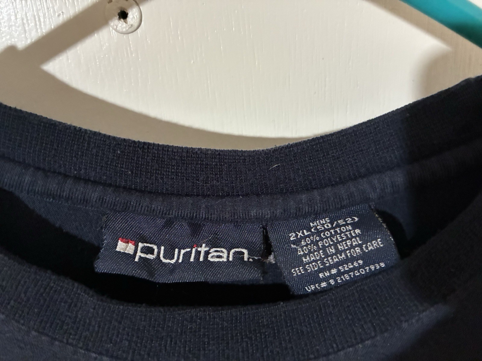 Puritan Brand Adult 2XL Blue w/Yellow and White Stripes Cotton Blend T-Shirt gallery