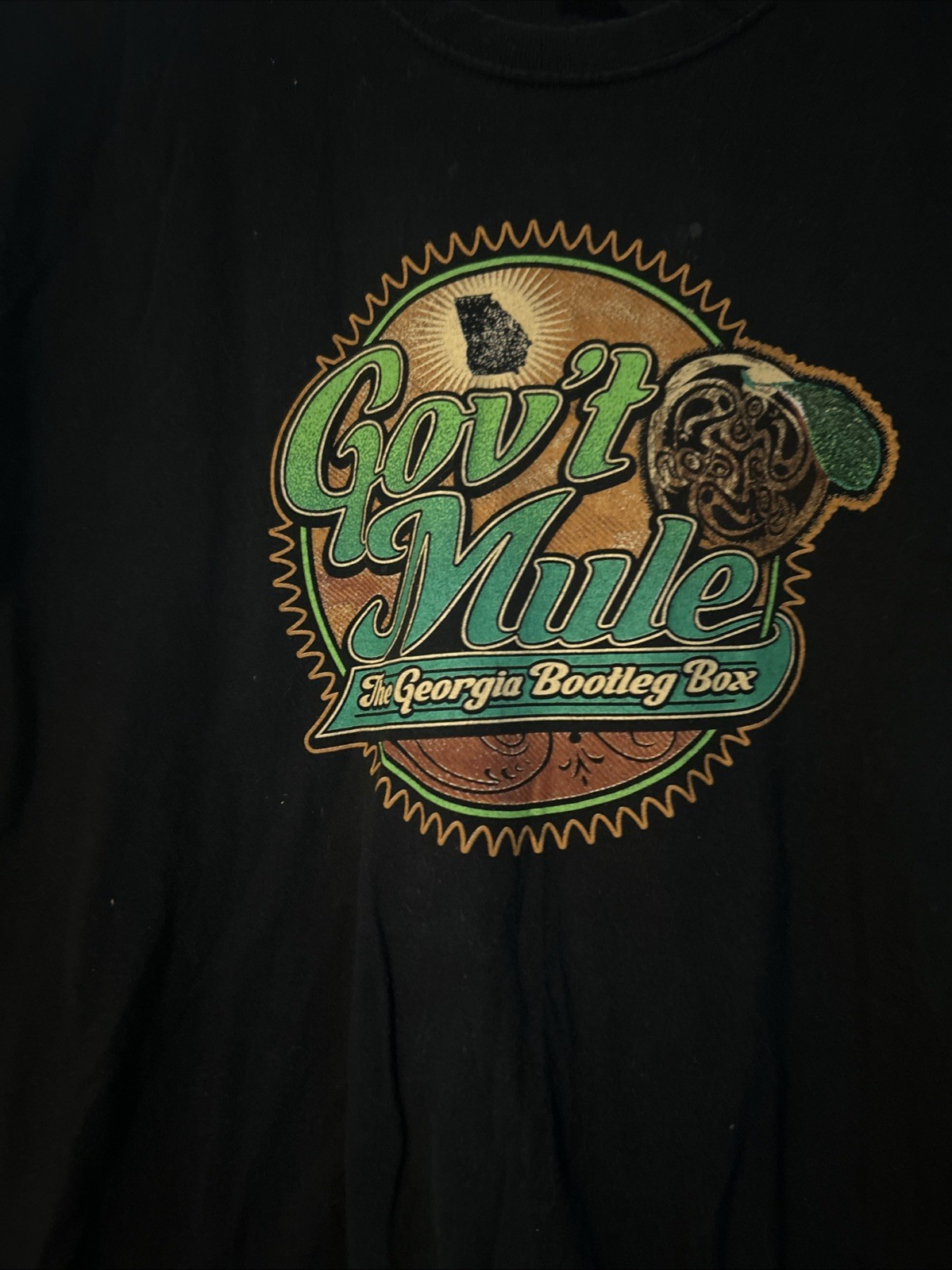 Gov't Mule 1996 Georgia Bootleg Box Shirt Mens L Black Tour Tee gallery