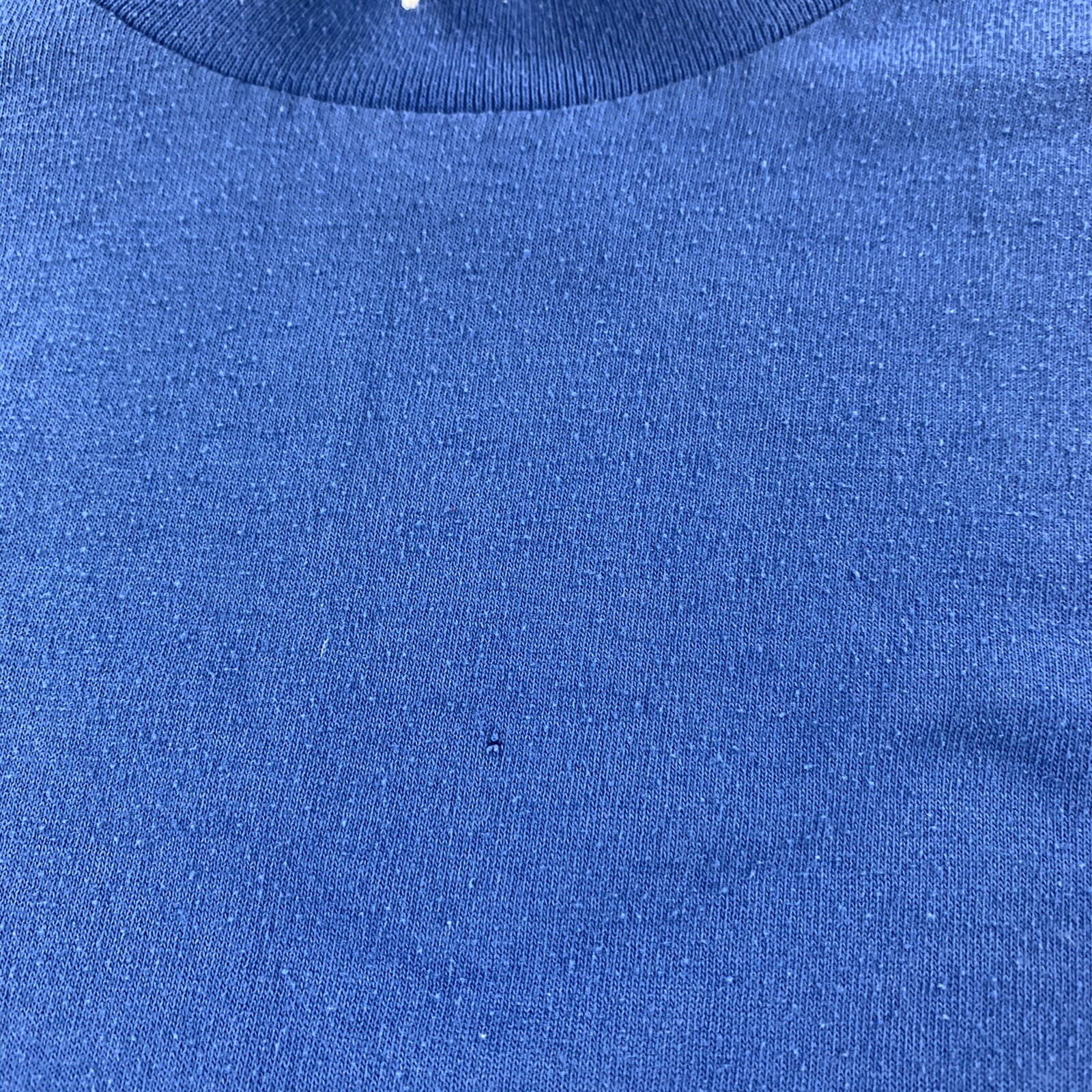 Vintage 90s Cal Cru Single Stitch Blank Blue T Shirt XL Made In USA 50/50 gallery