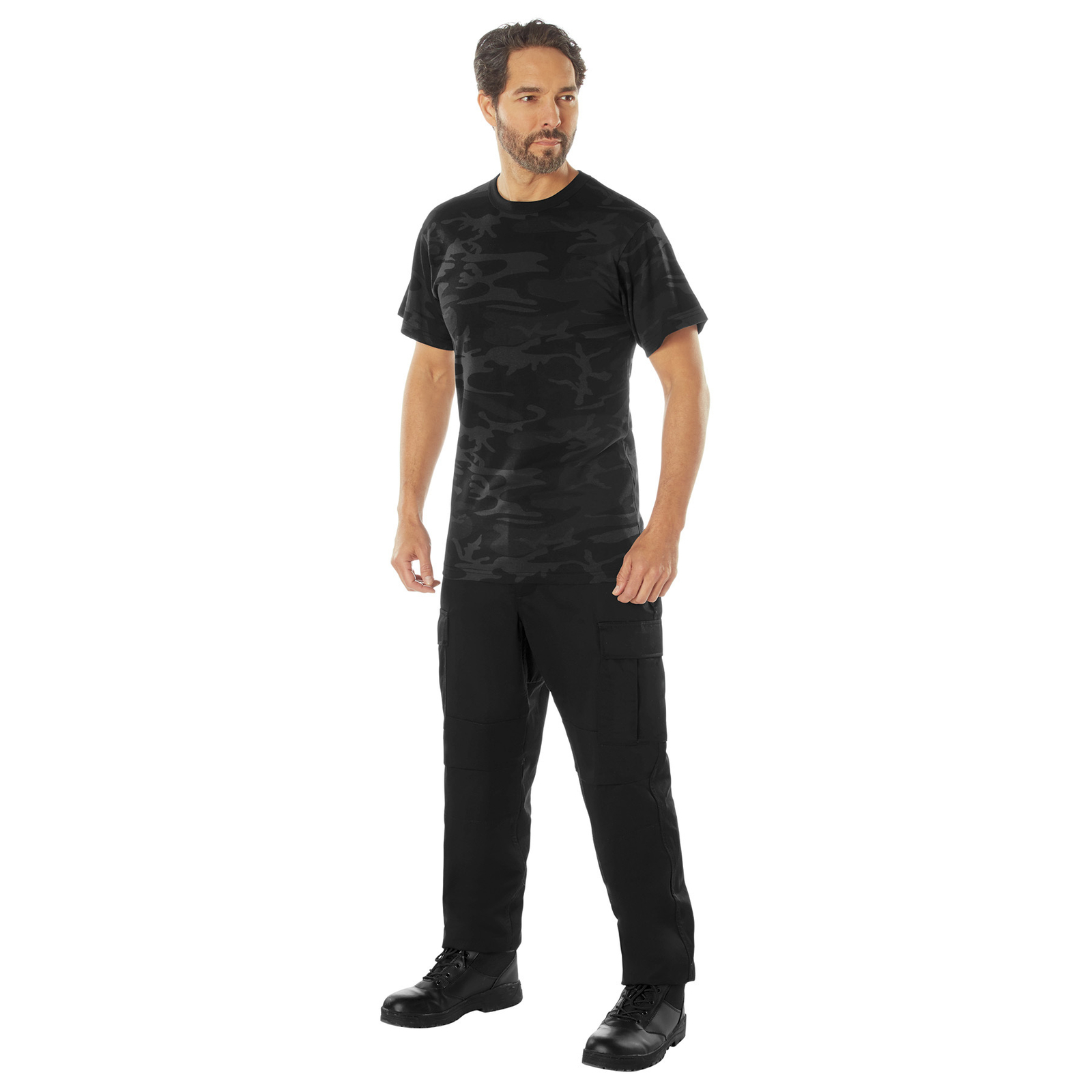 Rothco Men's Midnight Black Camo Tactical T-Shirt - Camouflage Fashion Tee gallery
