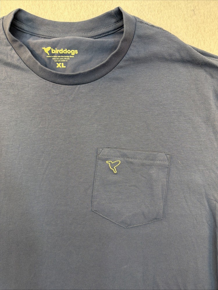 Bird Dog Performance T-Shirt XL Soft Feel Lightweight Cotton Pocket Logo Classic