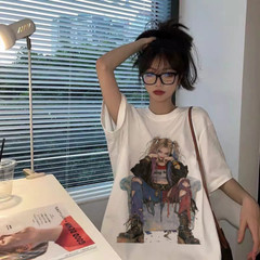 Harley Quinn Short Sleeves Comic Graphic White T-Shirt