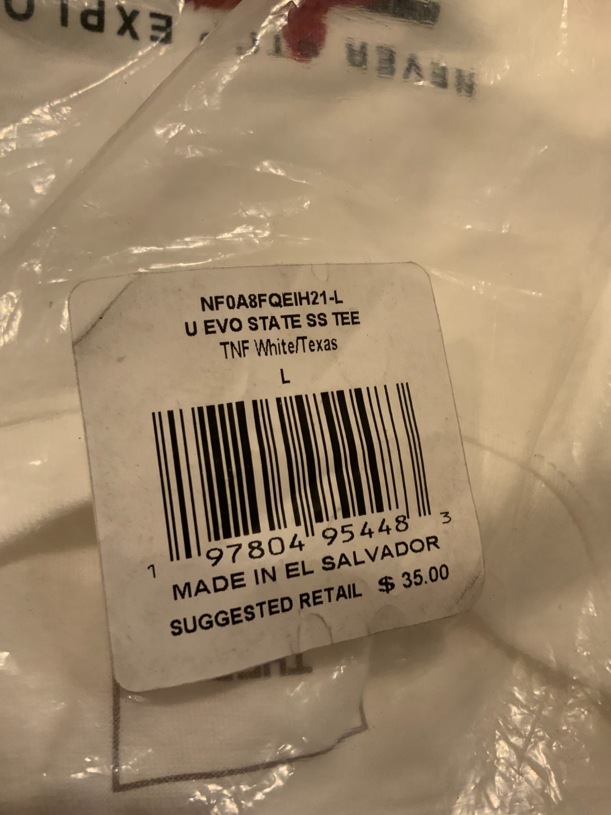 The North Face Unisex Evo State SS Tee, Style# NF0AFQEIH21, Size L, Color White gallery