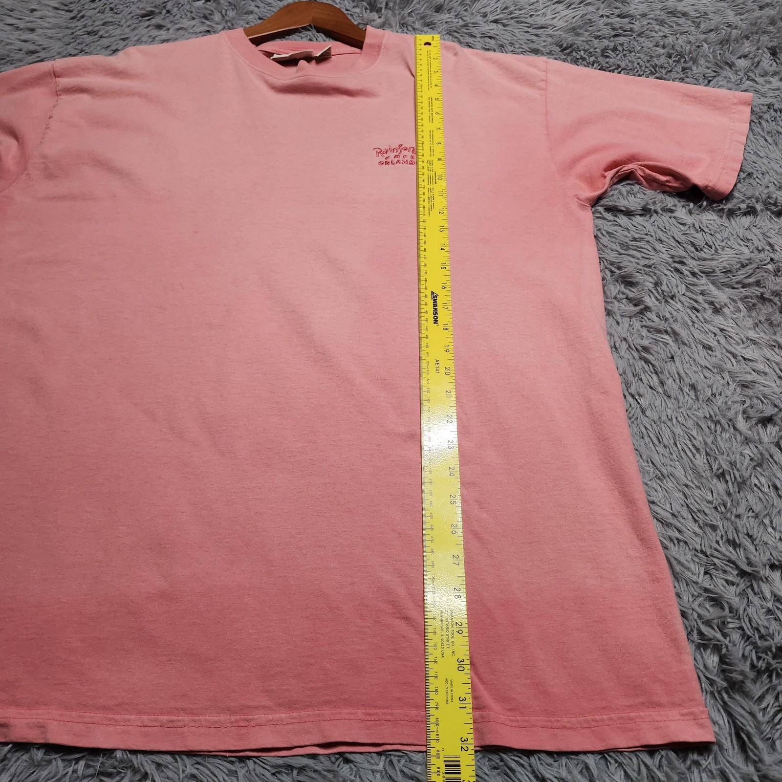 Vintage Rainforest Cafe Shirt Mens XL Pink Orlando Embroidered Made USA 90s Tee gallery