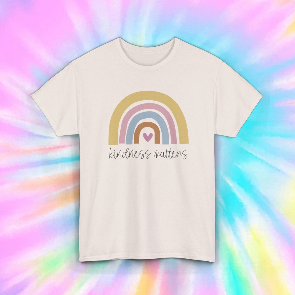Kindness Matters Shirt | Rainbow Heart Design | Uplifting Tee S-5XL