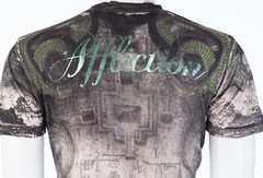 Rare $62 AFFLICTION Sand SERPEANT EMPEROR Short Sleeve Slim Fit Y2K T-shirt NWT
