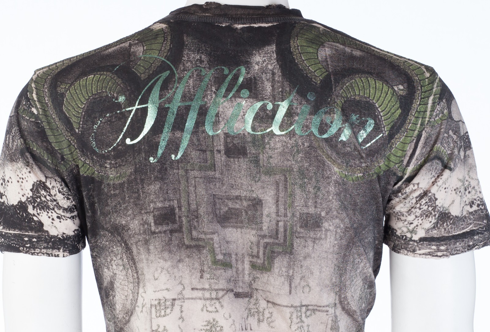 Rare $62 AFFLICTION Sand SERPEANT EMPEROR Short Sleeve Slim Fit Y2K T-shirt NWT gallery