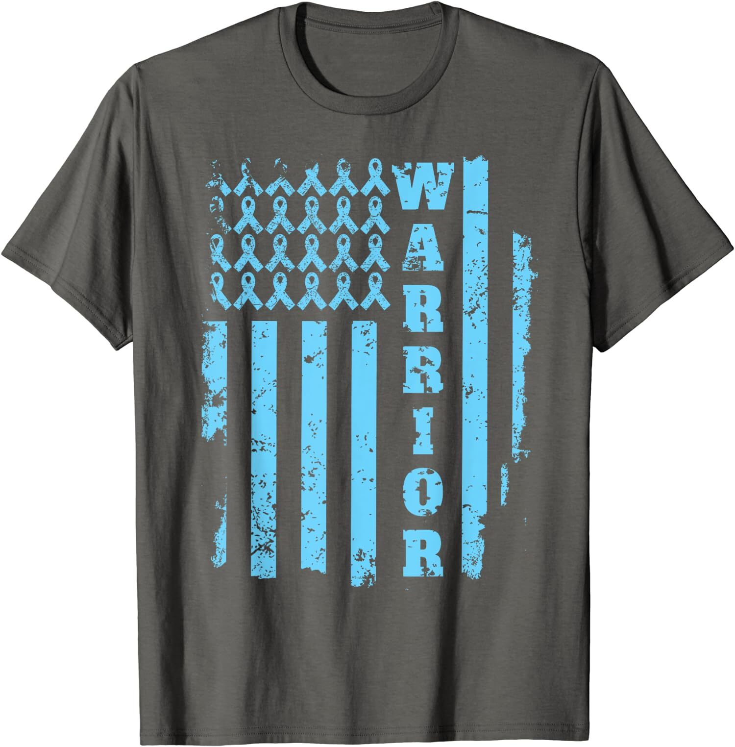 Prostate Cancer Awareness Blue Ribbon Flag Warrior Unisex T-Shirt gallery