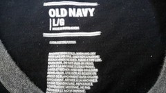 Old Navy Basic Mens Size L T-Shirt Black Gray Contrasting Trim Pre-owned
