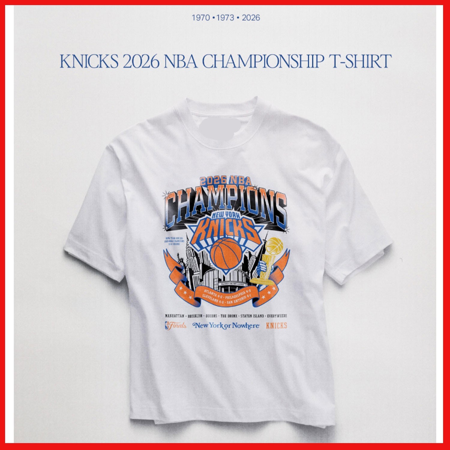NY or Nowhere Kn!cks 2026 N.B.A Championship T-Shirt White All Size Gift Fan gallery