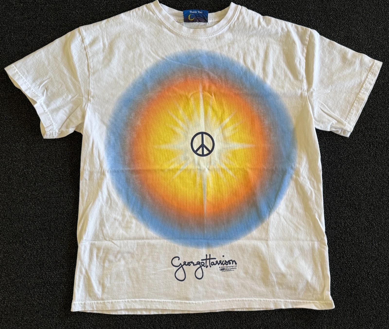 BRAND NEW Online Ceramics GEORGE HARRISON Beware of Darkness White Tee XL gallery