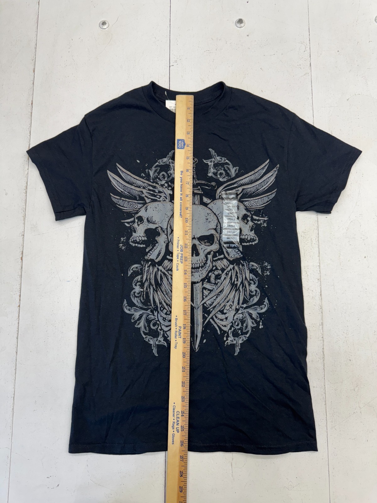 Goodie Two Sleeves Black Skull Print Short Sleeve T Shirt Mens Size Small gallery