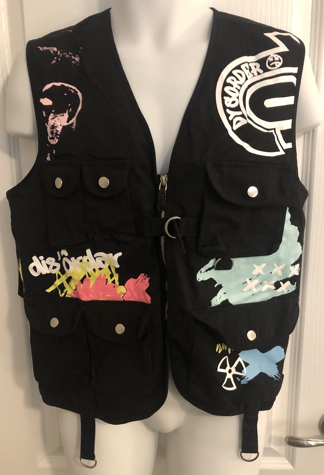 Dysorder LTD Limited Black Utility Vest Disrupt Systematic Functioning Med NWOT