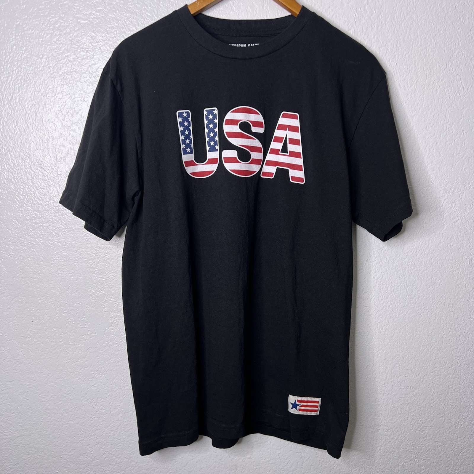 American Giant Flag Collection Shirt Short Sleeve USA American Made Black Large gallery