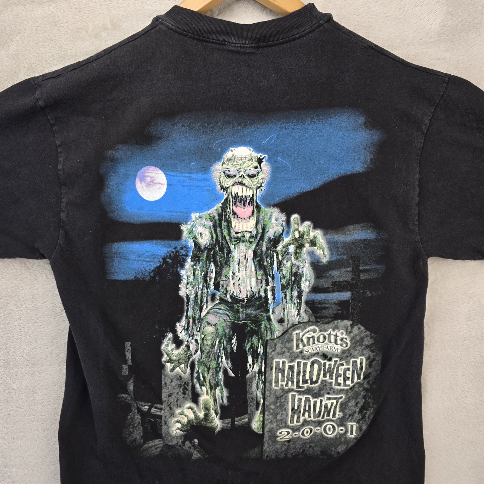 Vintage Knott’s Scary Farm Shirt Mens Medium Black 2001 Halloween Haunt Tee Y2K gallery