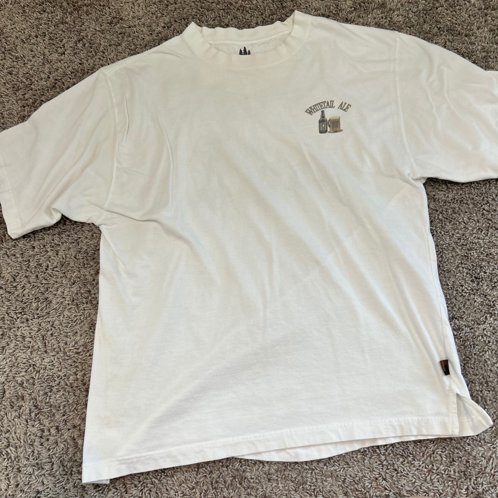 Outdoor Life Whitetail Ale Graphic T Shirt Mens XL White Deer Canoe Beer gallery