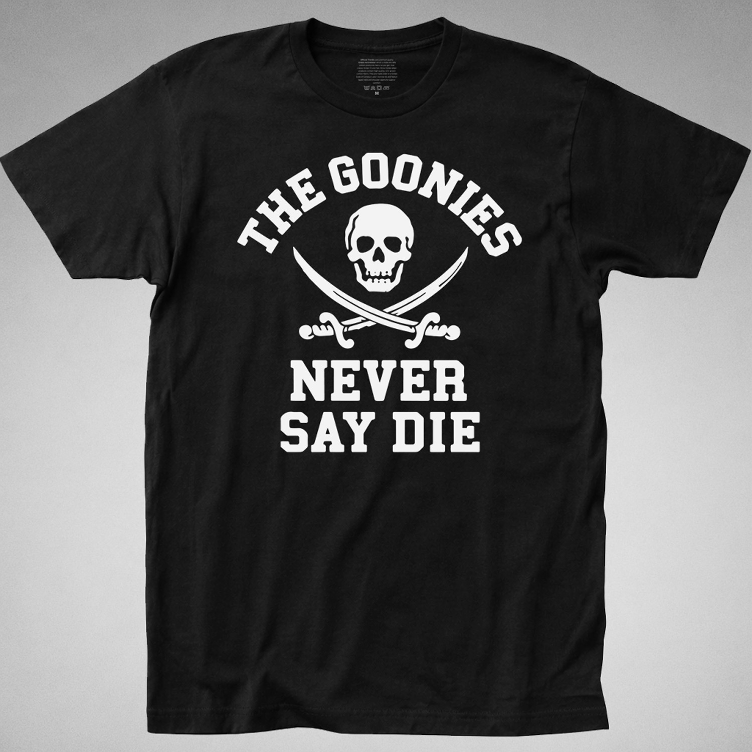 GOONIES Never Say Die T-SHIRT Funny 80s Retro Movie sloth one eyed pirate skull gallery