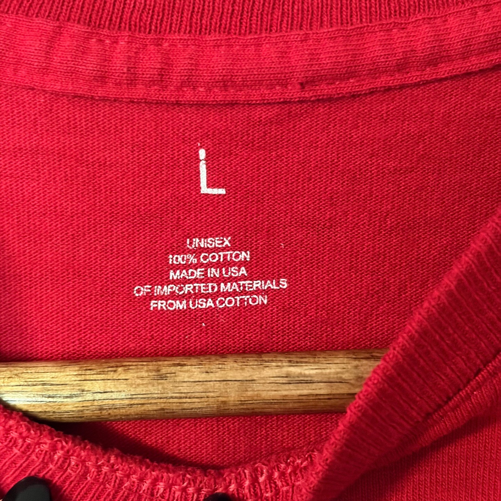 Apple Long Sleeve T-Shirt Size L Tech Promo Red Cotton Crew Neck Made in USA gallery