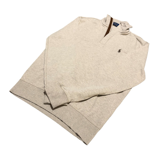 Polo Ralph Lauren Long Sleeve Pullover LSHZM16, Beige Brown Zipper XS gallery