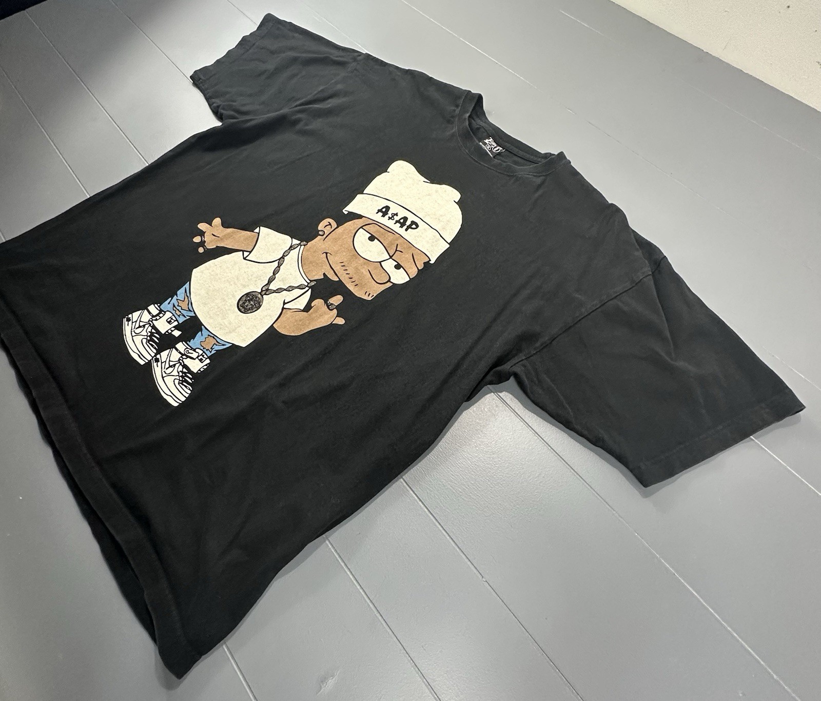 Bart Simpson Graphic T-Shirt XL Black Y2K Vintage Style Cartoon Tee The Simpsons gallery