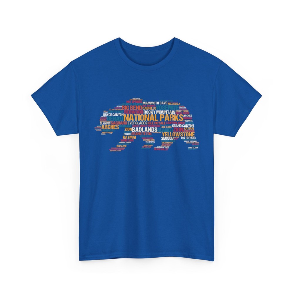 National Parks USA List Word Cloud Bear Camping & Hiking T-Shirt
