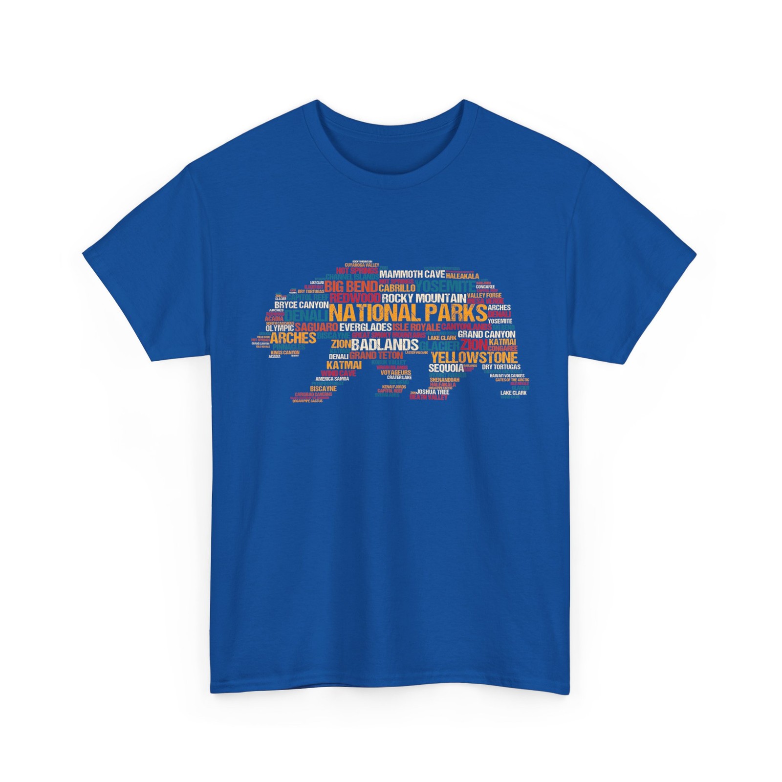 National Parks USA List Word Cloud Bear Camping & Hiking T-Shirt