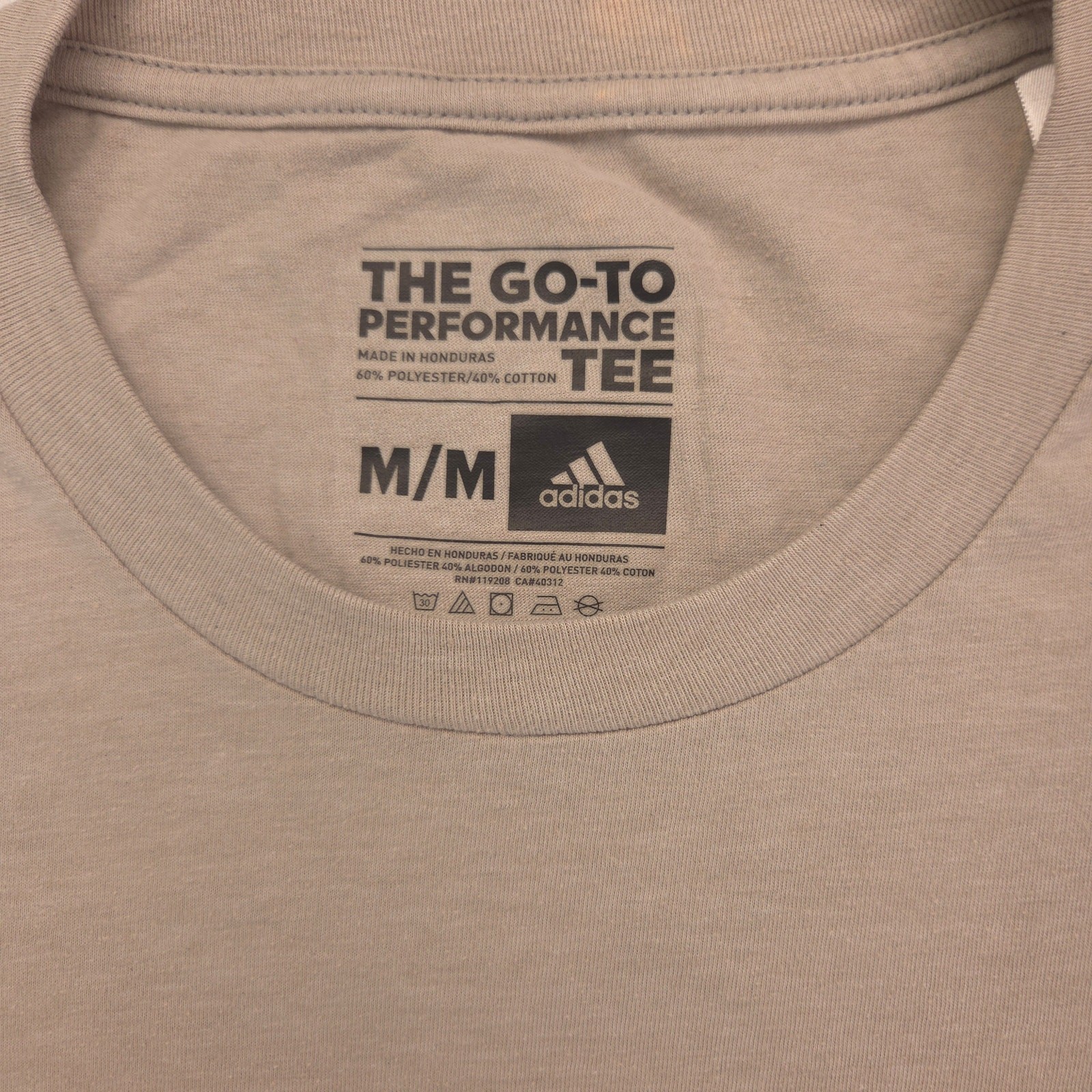 Adidas Casual Crew Neck Short Sleeve Graphic T Shirt Mens Size Medium M Tan gallery