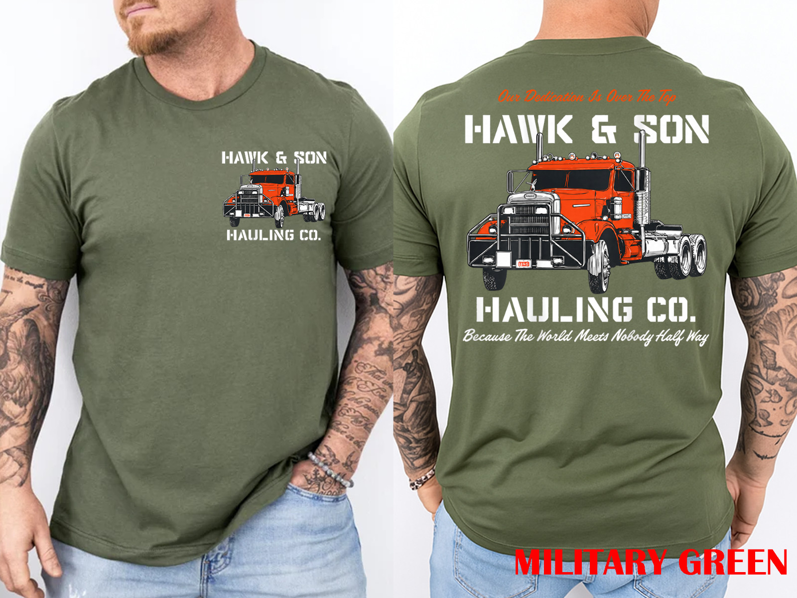 Hawk and Son Hauling Company Big Rig Pride 2 Side T-Shirt gallery
