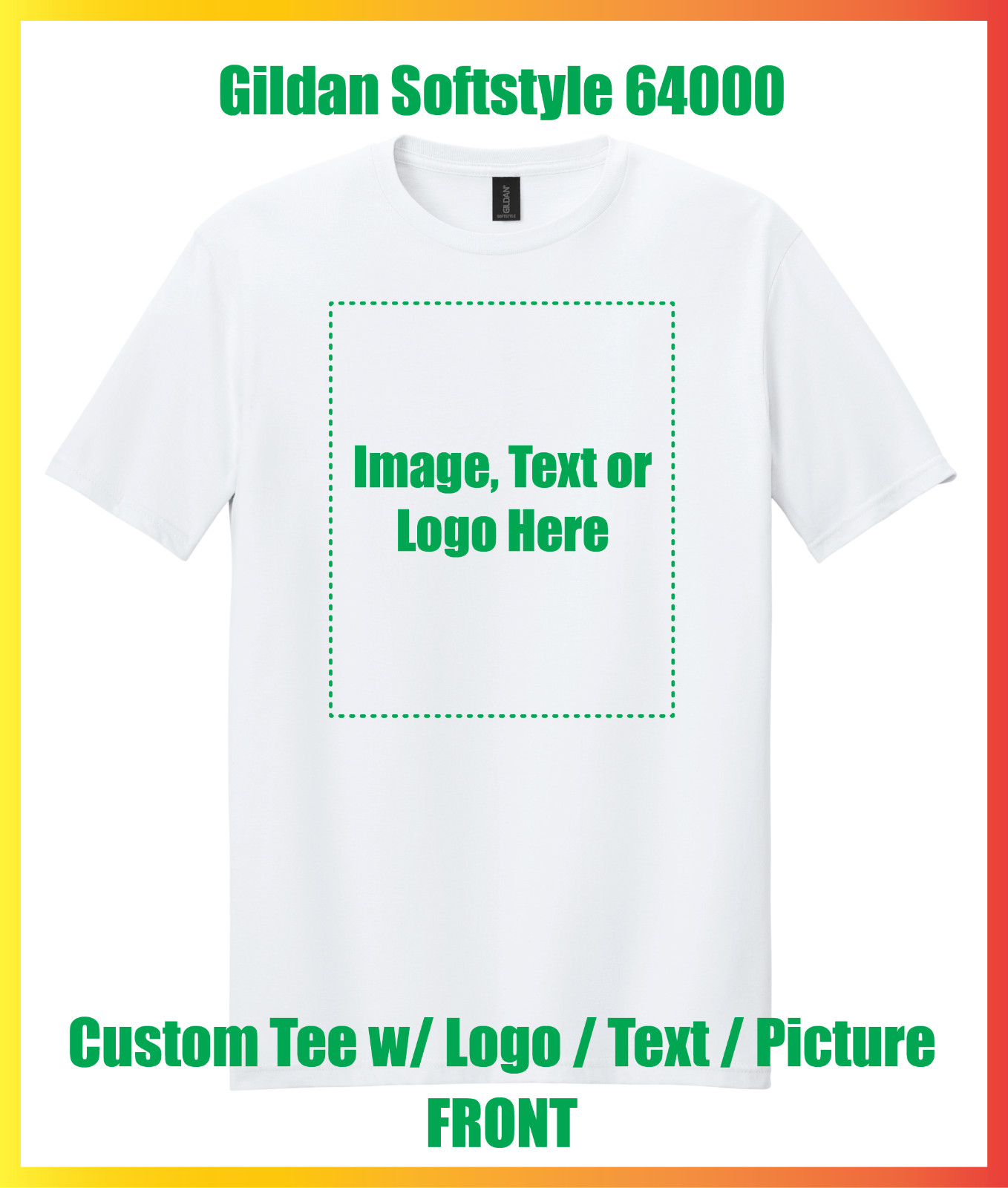 Custom Printed Tee T-Shirt Gildan Softstyle Your Text Picture Logo Customized T gallery