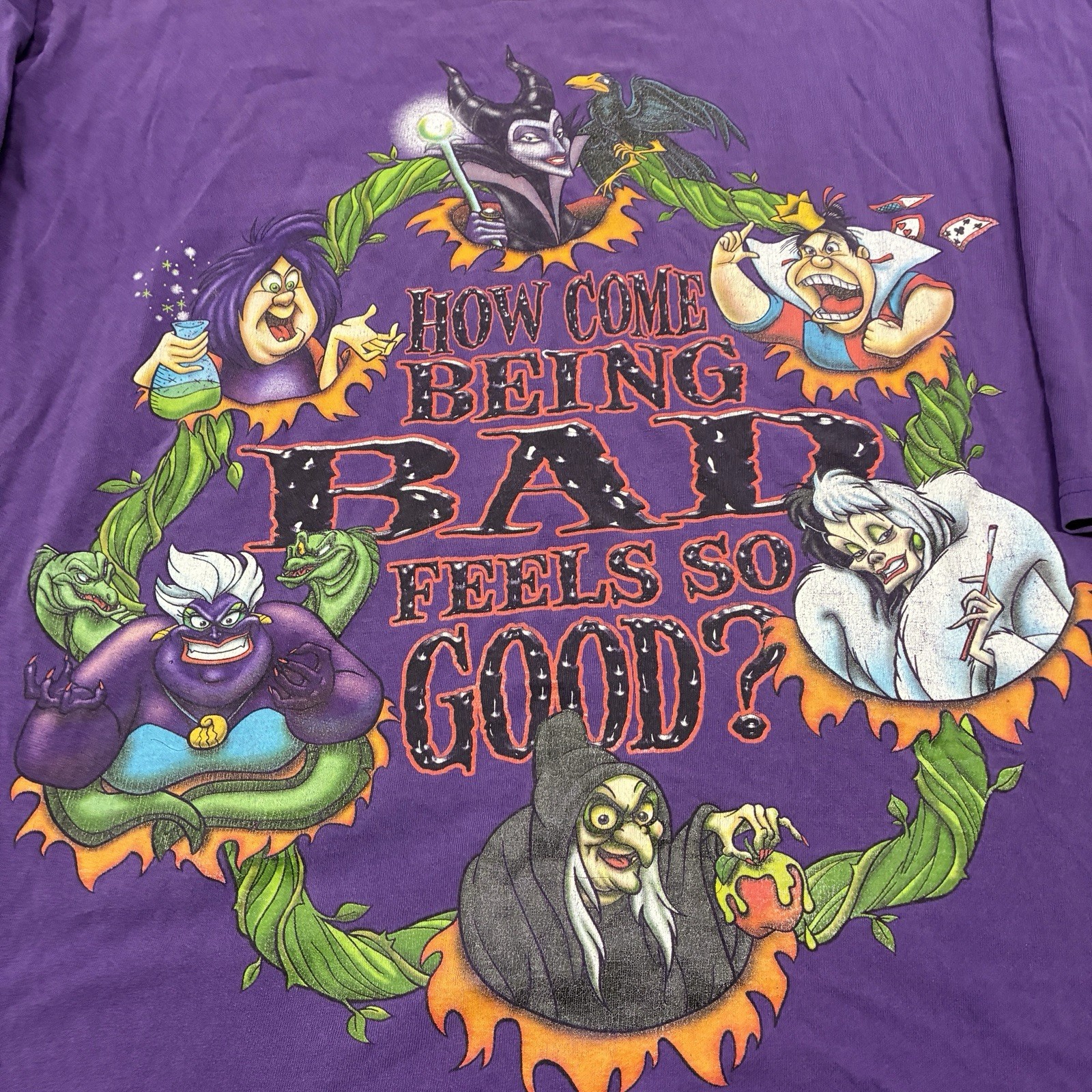 Vintage 90s Disney Villains Graphic Tee Cruella Maleficent gallery