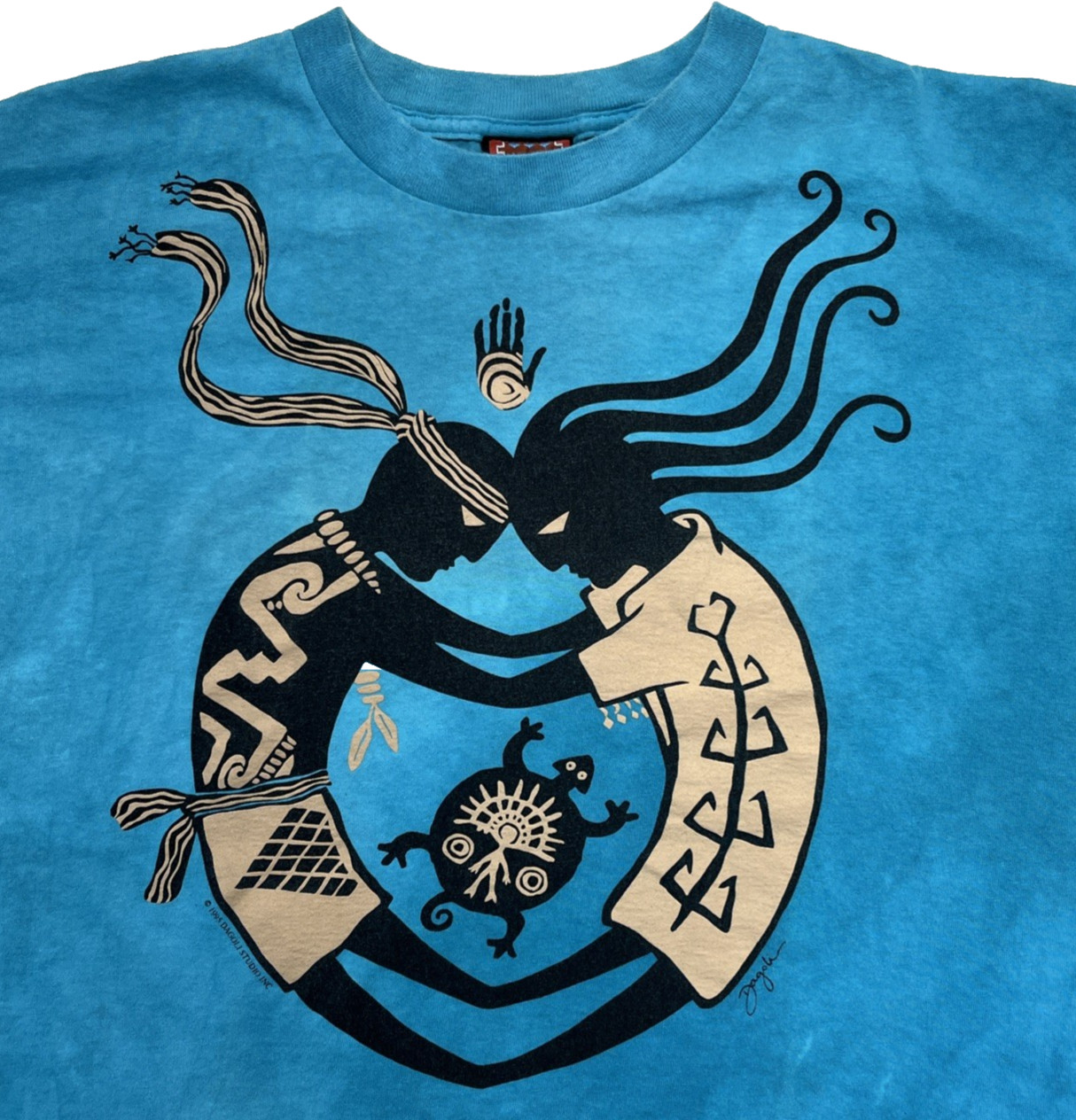 Vintage DaGoli Studios Tribal Print T-Shirt Men’s XL Blue Short Sleeve Canada gallery