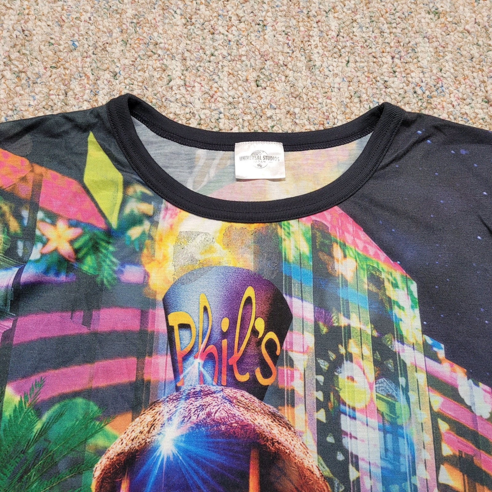 Despicable Me Minions Shirt Mens XL Colorful Neon City Universal Japan Exclusive gallery